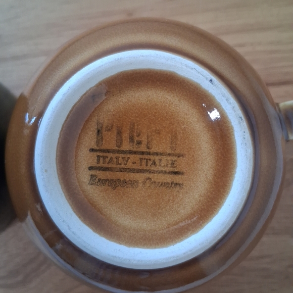 Pier 1 Imports Ceramic Coffee Mugs/Cups Green Brown Made In Italy - Picture 5 of 11